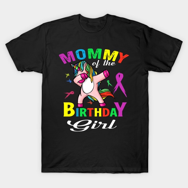 Mommy Of The Birthday Girl T-Shirt, Unicorn Matching Outfit T-Shirt by Simpsonfft